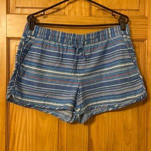 Striped linen shorts